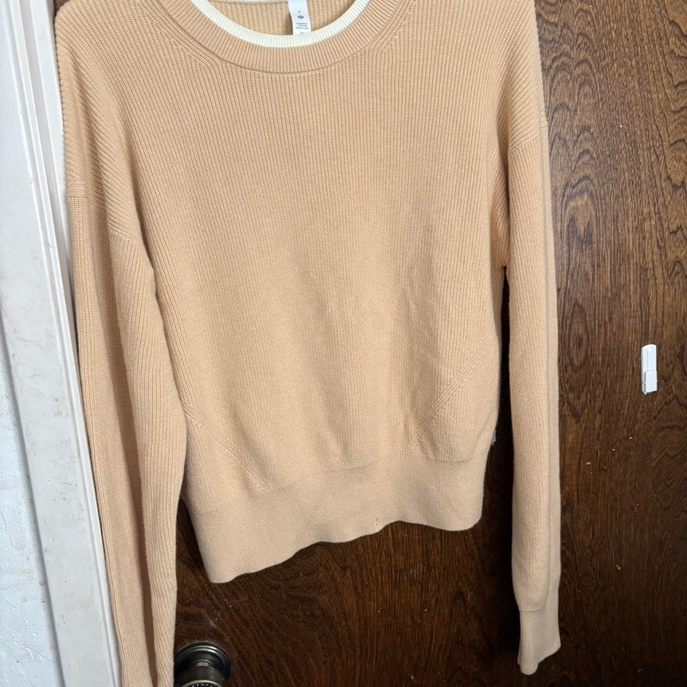 Lululemon Athletica Cream Crew Neck Sweater